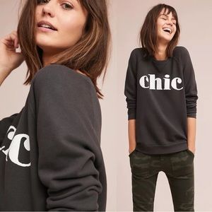 Anthropologie Sol Los Angeles Gray Cotton Crewneck Sweatshirt size Medium